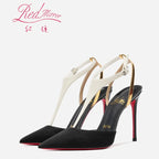 Women's Sandals Summer Pointed Toe Red Shiny Bottoms Stiletto High Heels Luxury Designer High Quality Pumps Elegant Woman Shoes