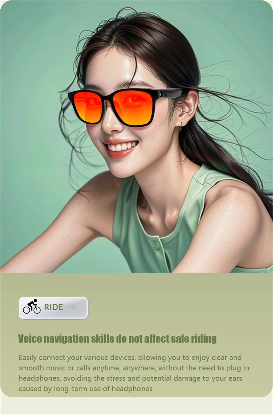 2025 Sunglasses Smart Glasses Men Women Technology Audio Call Remote Headset Sunglasses Sports Driving Music Earbuds Headphones