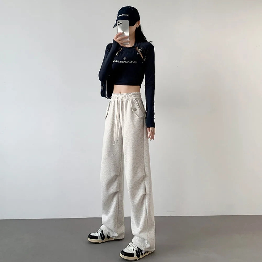 pants for women in autumn 2025 new loose fitting straight tube casual high waist wide leg pants women y2k streetwear Cargo pants