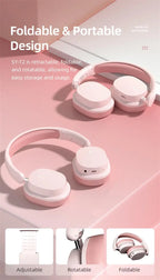 Head Mounted Wireless Earphones Foldable Bluetooth Earphones Built Microphone Earphones Audio Noise Cancelling Earphones