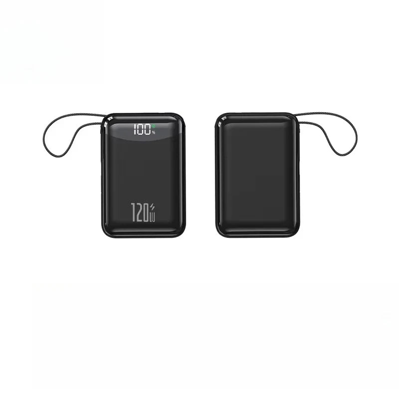 120W Fast Charging Power Bank 20000mAh Large Capacity Portable External Battery Comes with 2 Lines for IPhone Xiaomi Huawei New