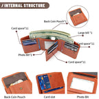 WESTAL Men's Leather Wallets for Card Holders Short Coin Purse Men Wallet Clutches for Photo Money Bags