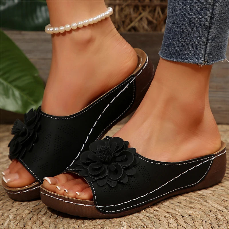 Women's Sandals Wedges Heels Sandals Summer 2025 Platform Sandalias Mujer Soft Heeled Slippers Summer Shoes Woman Footwear Women