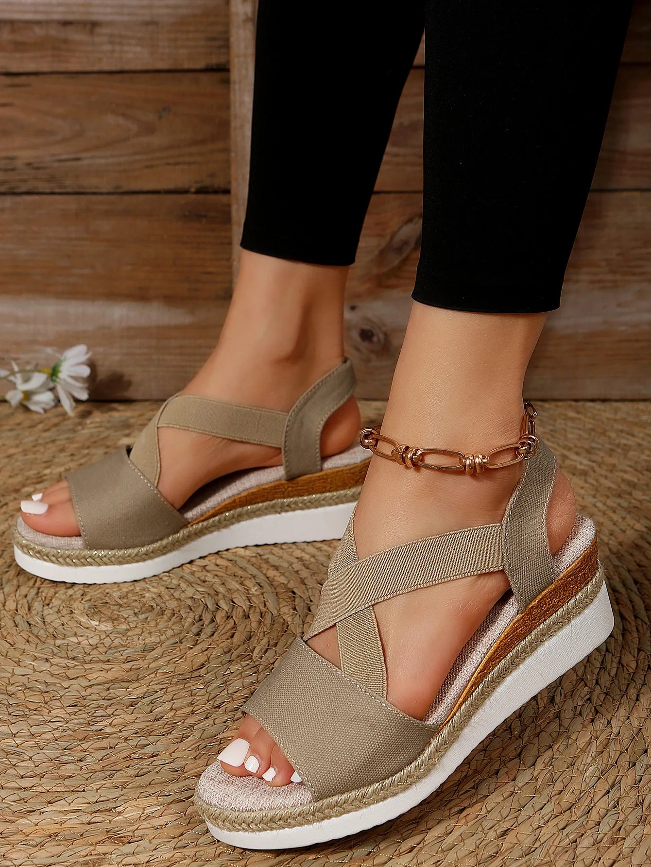 Summer Woman's Sandals Fashion Open Toe Women Wedges Sandals Comfortable Beach Shoes Outdoor Anti-Slip Platform Shoes for Women