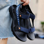 Classic summer sandals for men and women, lightweight and breathable, with Velcro trendy sandals, open-toe sandals