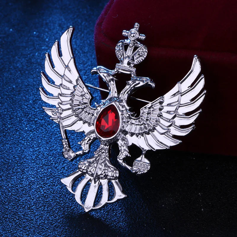 Beaut&Berry Retro Men's Double Headed Eagle Brooch Alloy Animal Pin Fashion Accessory Men's Jewelry Accessories Gift