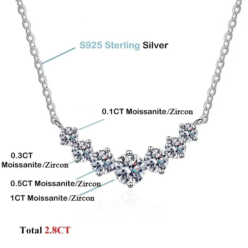 NKHOG Full Moissanite Necklace Pendant For Women 925 Sterling Silver Plated 18k Gold Pass Diamond Test Wedding Gift Fine Jewelry
