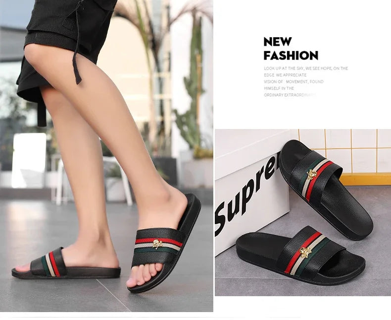 Fashion Brand Slippers for Men Ultra Soft Slides Non-slip Wear-resistant Sandals Men Casual Summer Indoor Outdoor Slippers