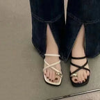 Women Slipper Woman Summer Flat Heel Roman Shoes Low Heels Sandals Footwear 2024 Women's Gladiator Open Toe Beach Ladies