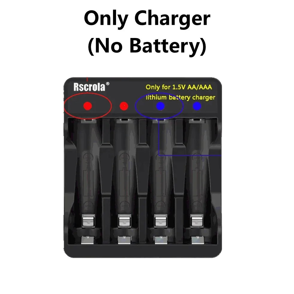 Portable AA Rechargeable Battery Fast Charge 1.5v Li-ion Battery Smart Battery Charge Protection Waterproof Dustproof Shockproof