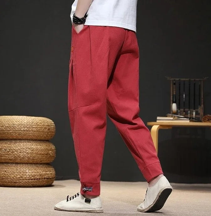 Trousers Skinny Autumn And Winter Plain Male Sports Pants Slim Cropped Men's Sweatpants Tights Aesthetic Hot Aesthetic Hot Loose