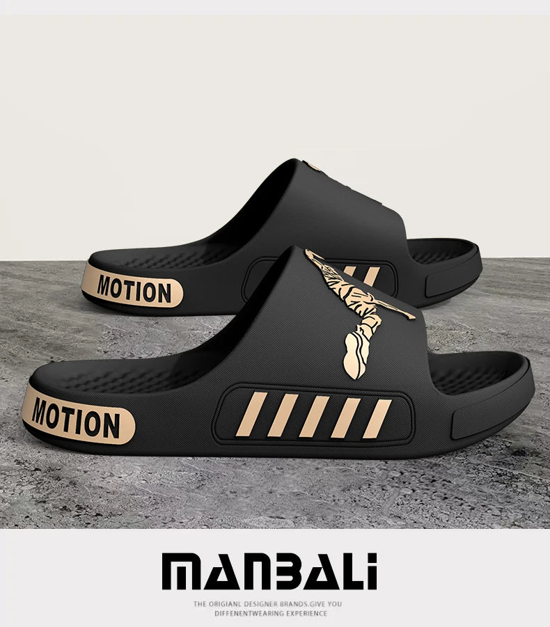 Men's slippers for outdoor wear, summer home, thick soled shower, anti slip sports, cool slippers for cooldown