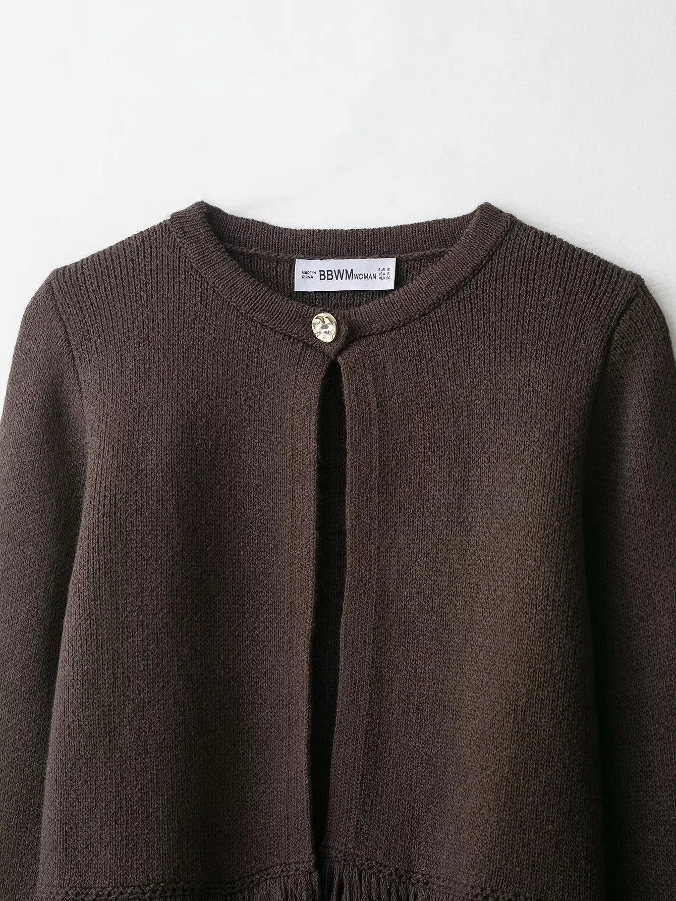 HH Women Bow Lace-Up Sweater Tops White O-Neck Short Sleeve Pockets Single-Breasted Female Fashion Casual Knitted Cardigan