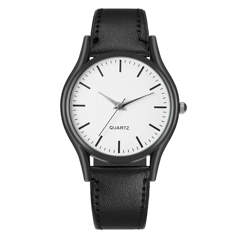 New Couples Watches Leather Strap Minimalist Fashion Quartz Wristwatches Multiple Colors for Loved Ones Gift Parejas Montre