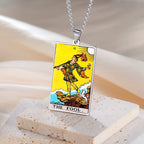 Dawapara 22 Styles Tarot Card Good Luck Amulet Necklace Sun Moon UV Colorful Pendant Stainless Steel Spiritual Jewelry
