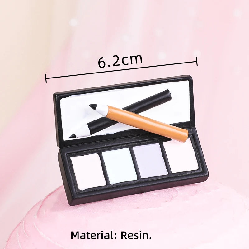 Girl's Birthday Party Cosmetics Decorations Lipstick Perfume Bottle Eyeshadow Box Cake Top Lady's Mom's Birthday Cupcake Toppers