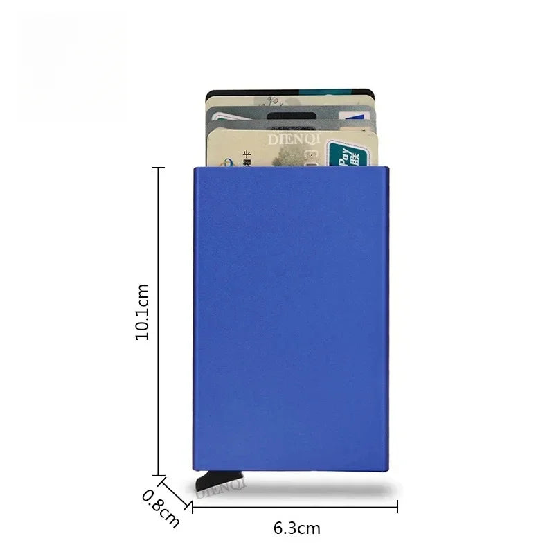 Thin Slim Smart Wallet for Men Women Wallets Pop Up Minimalist Small Rfid Credit Card Holder Metal Purse Mini Wallets for Men