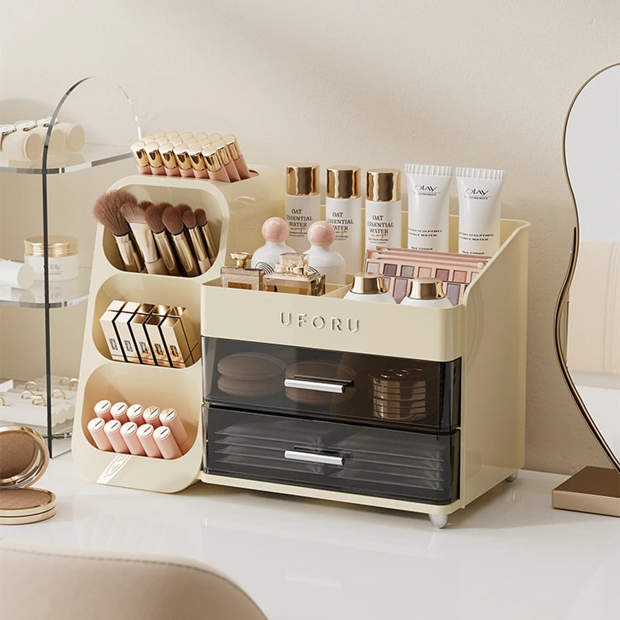 Cosmetics storage box Home dressing table advanced sense large capacity lipstick skin care multifunctional points Shelf