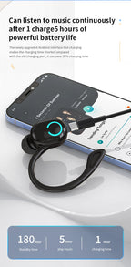 Wireless Bluetooth Earphones HIFI Bass With HD MIC Ear-Hook Earbuds Noise Cancelling Life Waterproof Game Sports Music Headsets