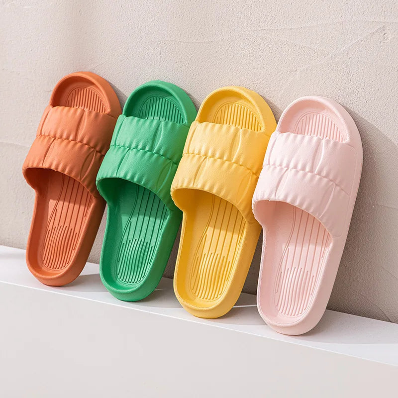 Women's Summer Slippers - Non-Slip Bathroom Sandals for Indoor/Outdoor, Soft Sole Cute House Slides for Couples & Men