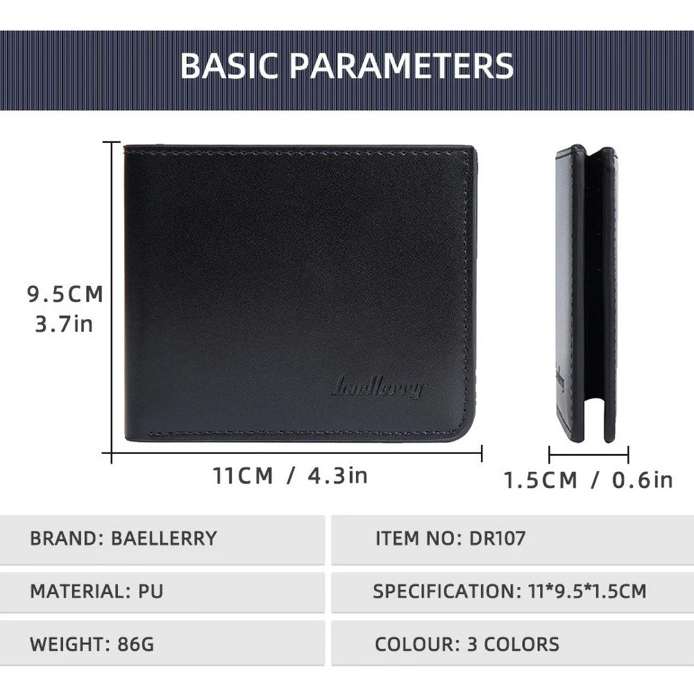 Men's PU Wallet, High - Quality Leather - Like, 6 Magnetic Slots + 1 Banknote Slot, Zipper Coin Pocket, ID Card Window