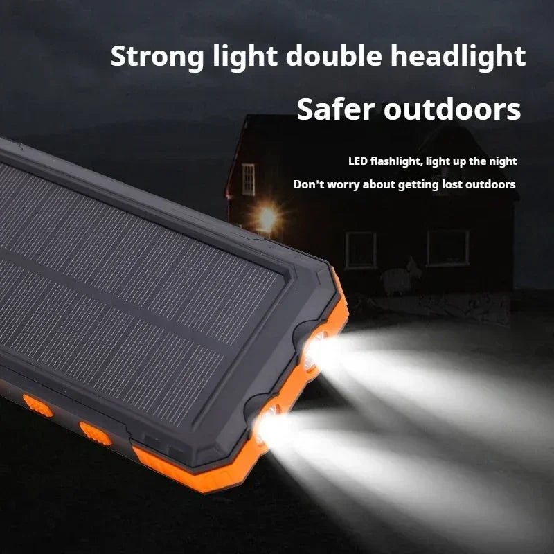 Solar Power Bank 20000mah Large Capacity Portable Charger Compatible with IOS Android USB-A and USB-C Fast Charging Powerbank