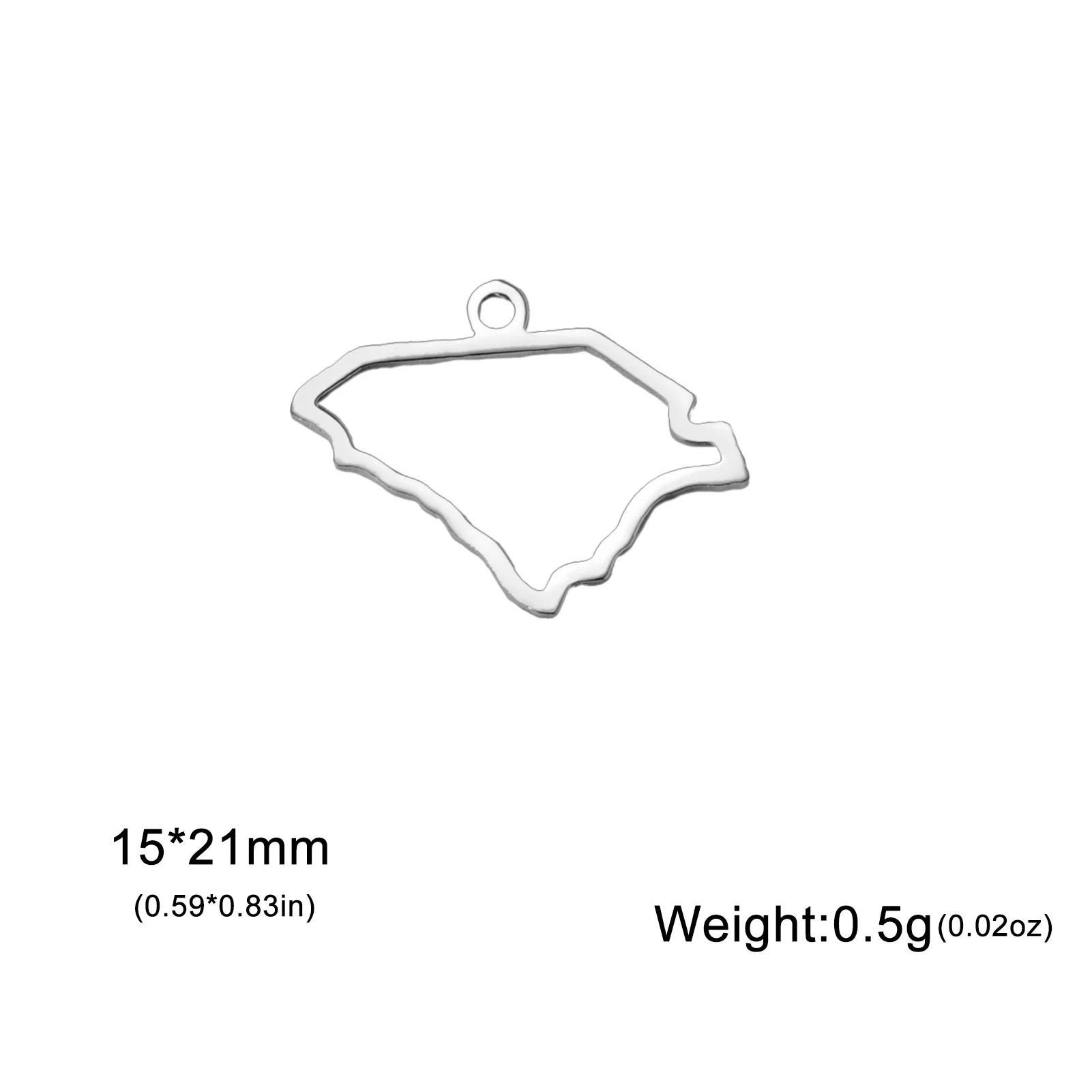 EUEAVAN 10pcs United States New York Washington State Map Pendant for Necklace Stainless Steel Charm DIY Jewelry Making Supplies
