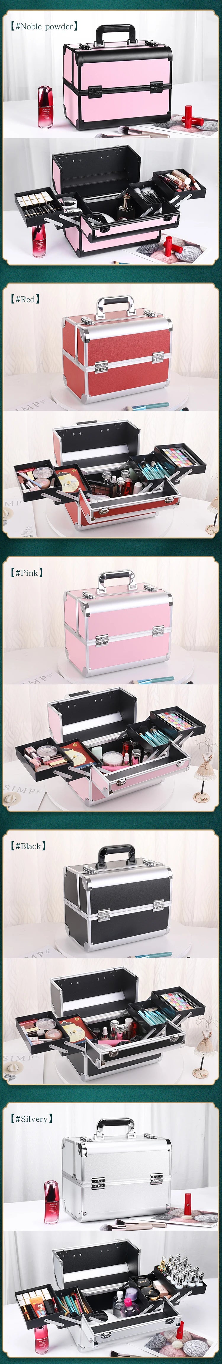 Cosmetics Box Portable Professional Cosmetic Bag Suitcases Large Capacity Women Travel Makeup Bags