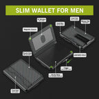 Wallet for Men - with Money Clip Slim Leather Slots Credit Card Holder RFID Blocking Bifold Minimalist Wallet