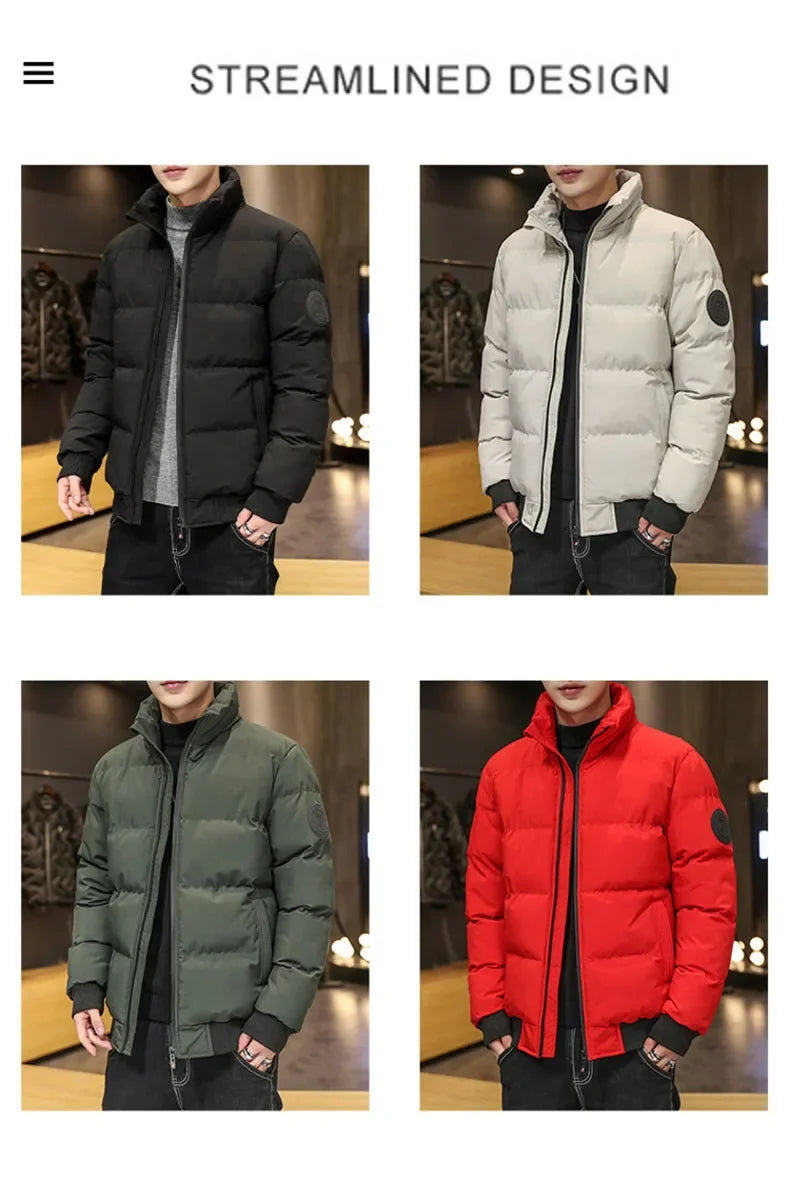 Winter Man Jackets Cotton-padded Parkas Puffer Jacket Men Warm Coats Thick Fashion Casual Outwear Streetwear Men's Clothing Top