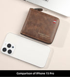 Men's wallet short version 2025 new solid color youth simple three fold wallet multifunctional student zipper coin purse