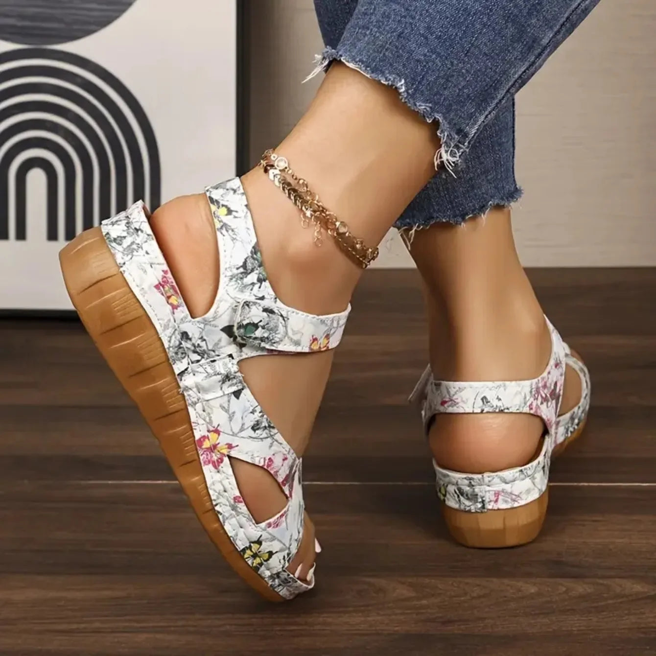 Women Sandals 2025 New Summer Beach Sandals Women Heels Sandalias Casual Wedges Footwear Summer Shoes Soft Heeled Sandals Woman