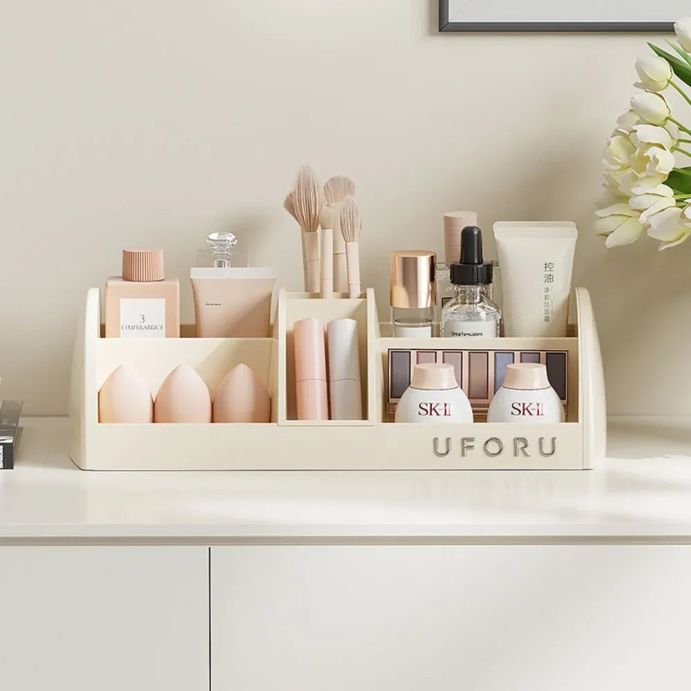 Cosmetics Storage Box Home Advanced Sense Dressing Table Desktop Capacity Multi-functional Skin Care Products Compartment Shelf