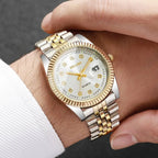 2PCS/Set Couple Watches Luxury Men Business Watch Women Calendar Quartz Wristwatch Reloj Hombre Mujer（Without Box）