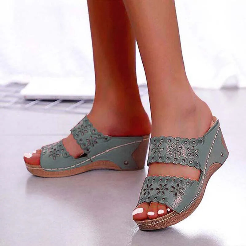 Sandals Shoes Women Summer Platform Shoes Woman Slip On Walking Shoes Wedge Women's Sandals Retro Woman Slippers Female Footwear
