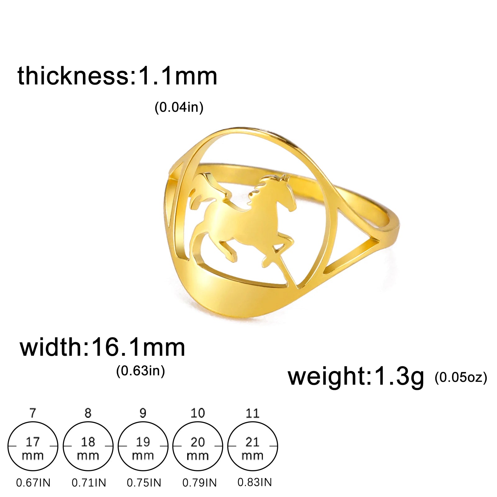 Unift Horseshoes Rings for Women Cowboy Cowgirl Stainless Steel Finger Ring Trendy Fashion Equestrian Horse Lover Jewelry Gift