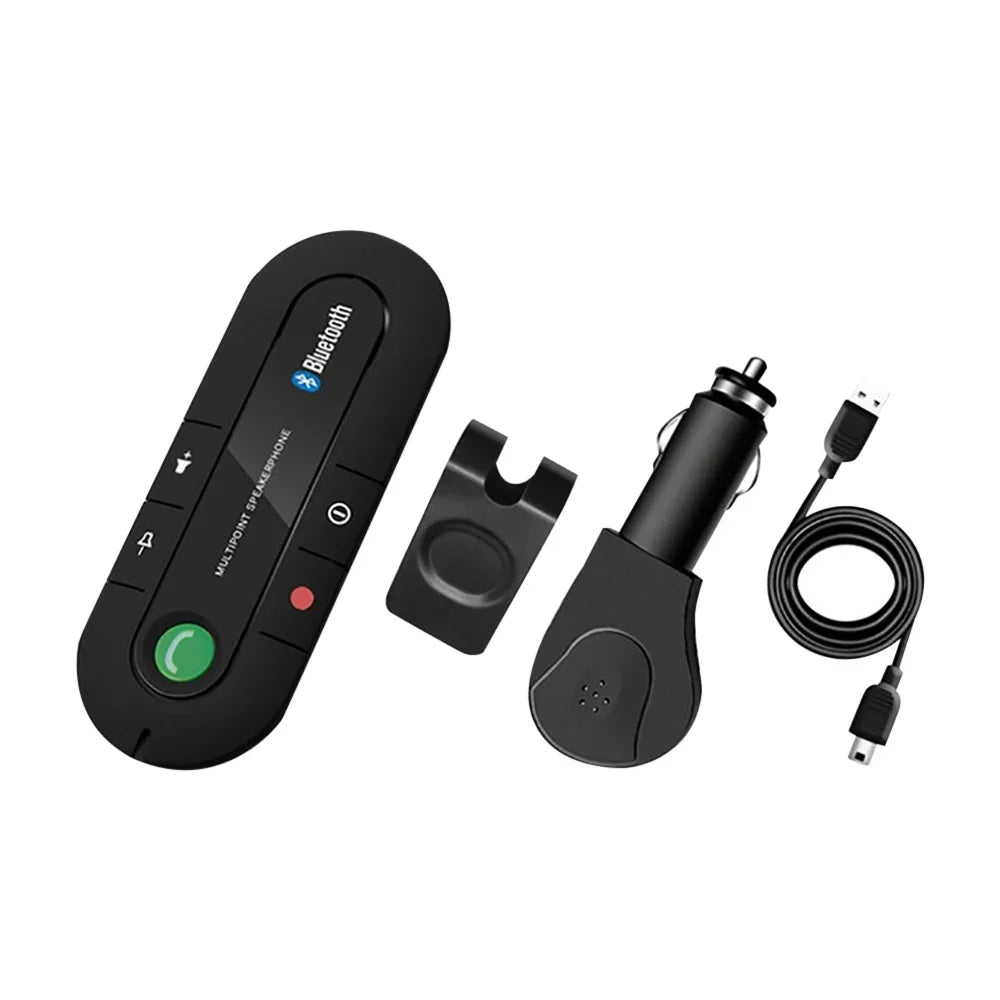 Car Handsfree Phone 4.1+EDR Wireless Bluetooth Compatible Handsfree Car Kit MP3 Music Player USB Power Audio Receiver Visor Clip