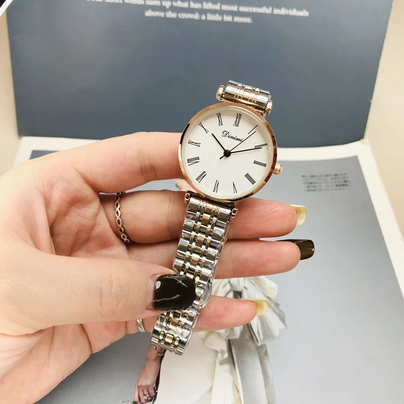 Women's watch simple thin light luxury temperament steel belt famous brand mysterious gift series