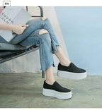 Women Flat Platform Canvas Shoes Flats Woman Casual Sneakers Girls Student Thick Soled Loafers Ladies Slip on tenis de mujer