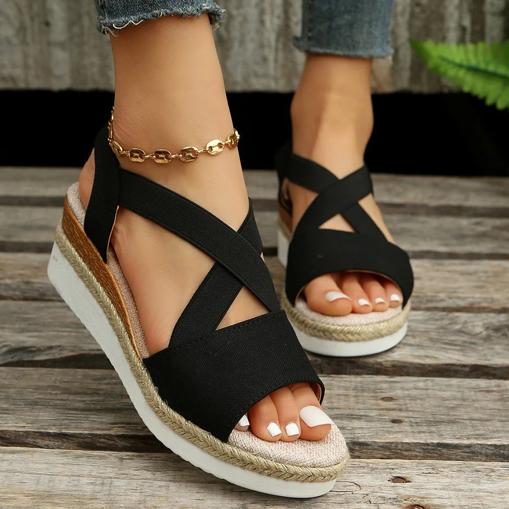 Summer Woman's Sandals Fashion Open Toe Women Wedges Sandals Comfortable Beach Shoes Outdoor Anti-Slip Platform Shoes for Women