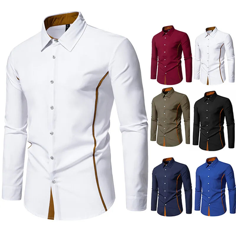 Man Shirts Men Long Sleeve Henry Collar Mens Dress Shirts Casual Male Clothes Chemise Hemd Homme Shirt B51