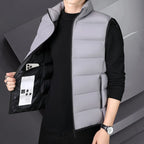 Autumn Winter Warm Vest Standing Collar Windproof Simple Solid Color Thin High Trend All Quality Fabric Comfortable Breathable