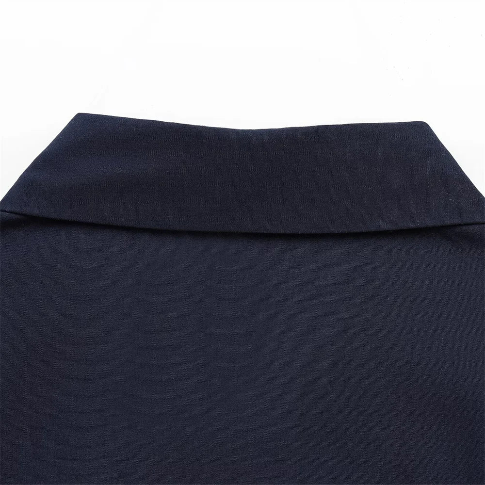 Women's Knot Lace up Double breasted Shirt Spring/Summer New Collection: Irregular Collar Slim Fit Top