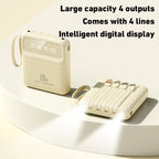 20000mAh Mini Power Bank 4in1 Cable Portable Charger Fast Charging LED Digital Display Poverbank External Battery Mobile Power