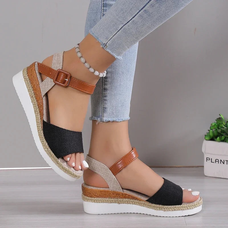 Summer Woman Sandals Shoes Soft Shoes Woman Elegant Sandals Woman Wedge Ladies Shoes Party Footwear Female Women Sandal