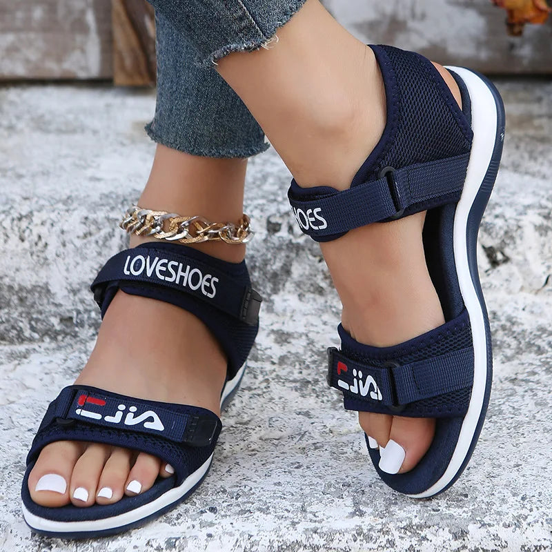 Flats Women Sport Sandals Summer Casual Shoes 2025 New Fashion Slippers Mesh Walking Running Beach Shoes Trend Femme Zapatos