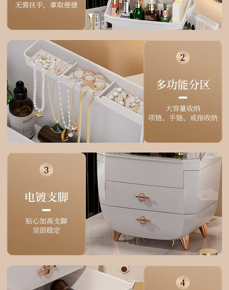 Luxury desktop cosmetics storage box Skin care lipstick perfume jewelry shelf Dust proof transparent cosmetic box
