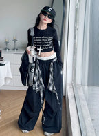 Pants Two Pieces Set Grid Trousers Tops Suits Casual Daily Childrens Clothes 2025 New Fashionable Children Autumn Clothing Girls