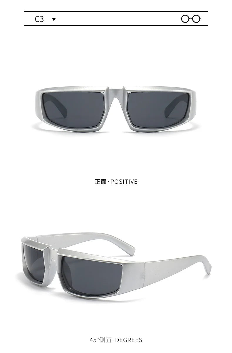 Future Science Technology Sense Sunglasses Men Women Concave Shape Sun Glasses Cool Punk Style Pair Summer Sports T206