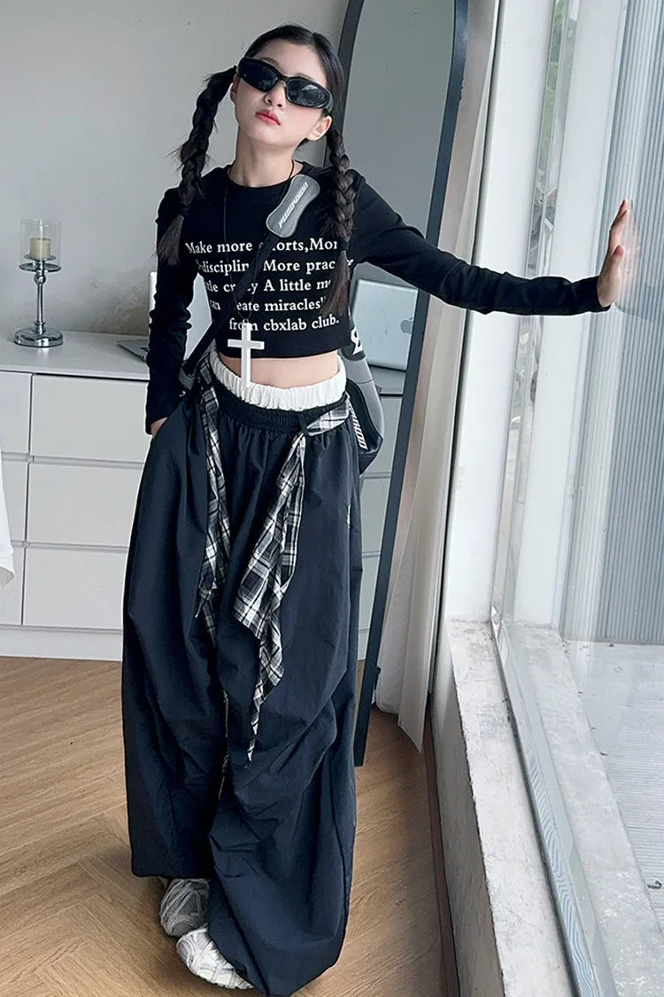 Pants Two Pieces Set Grid Trousers Tops Suits Casual Daily Childrens Clothes 2025 New Fashionable Children Autumn Clothing Girls